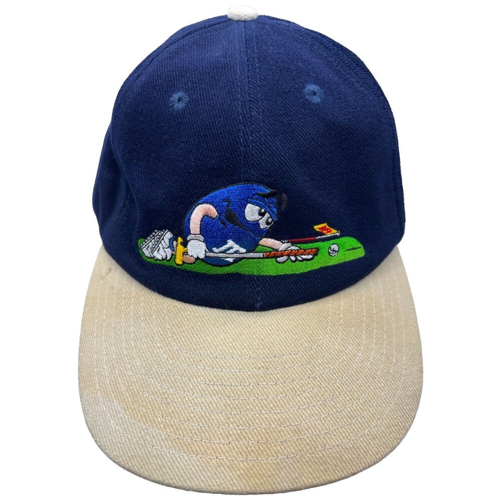 Vintage M&M's Blue Character Golfing Embroidered Corduroy Leather
